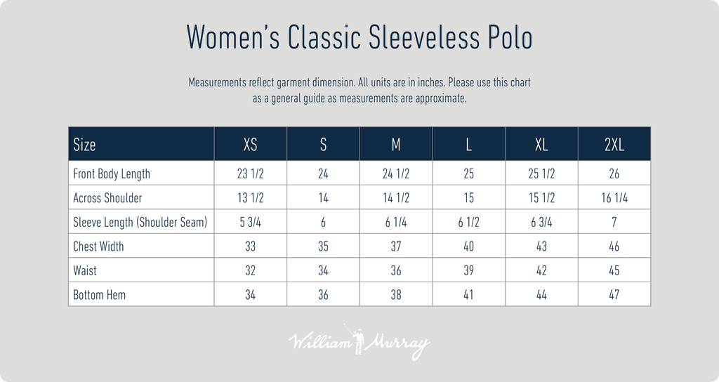 Women's Polo Size Chart