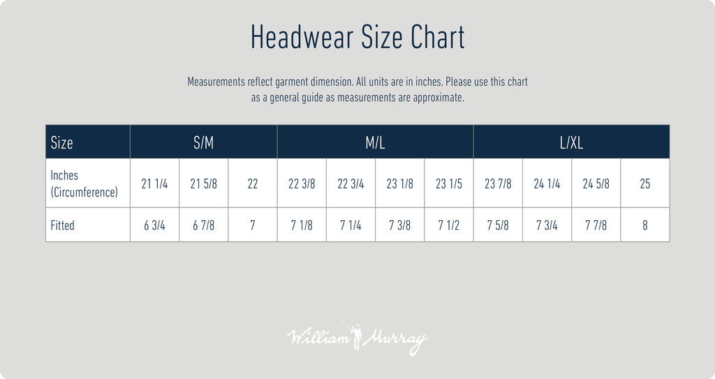 Headwear Size Chart