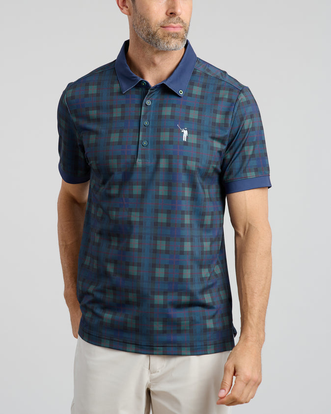 Dark Tartan Men's Polo | William Murray Golf