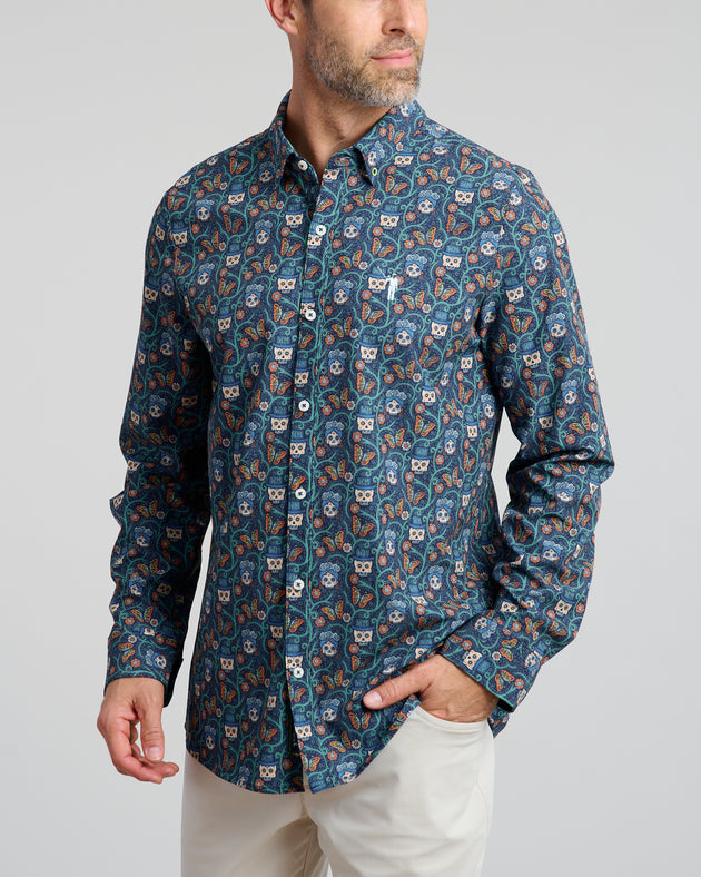 Skulled It Men's Long Sleeve Button Down