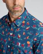 Old Fashioned Holiday Men's Button Down | Navy | Collar | William Murray Golf