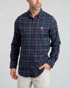 Dark Tartan Men's Long Sleeve Button Down | Front 2 | Studio | William Murray Golf