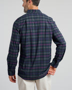 Dark Tartan Men's Long Sleeve Button Down | Back | Studio | William Murray Golf