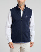 Flop Shot Men's Full Zip Vest | Navy | Front 3 | Studio | William Murray Golf