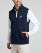 Flop Shot Men's Full Zip Vest | Navy | Angle | Pocket | William Murray Golf