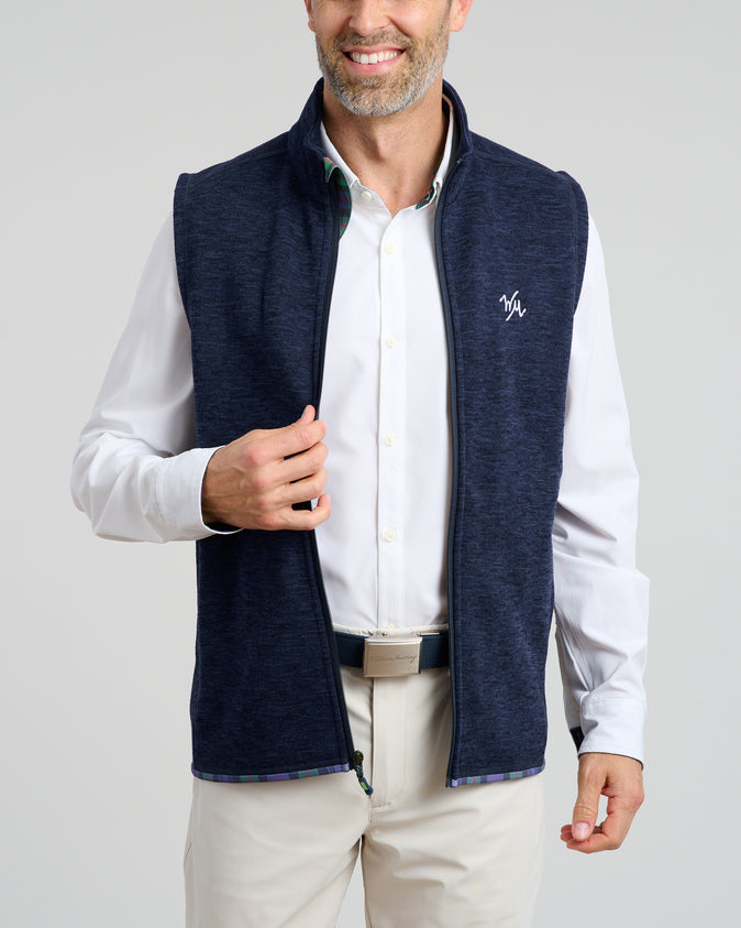 Flop Shot Men's Full Zip Vest | Navy | William Murray Golf