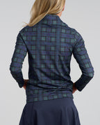 Dark Tartan Women's Chip Shot Pocket Pullover | Back | Studio | William Murray Golf