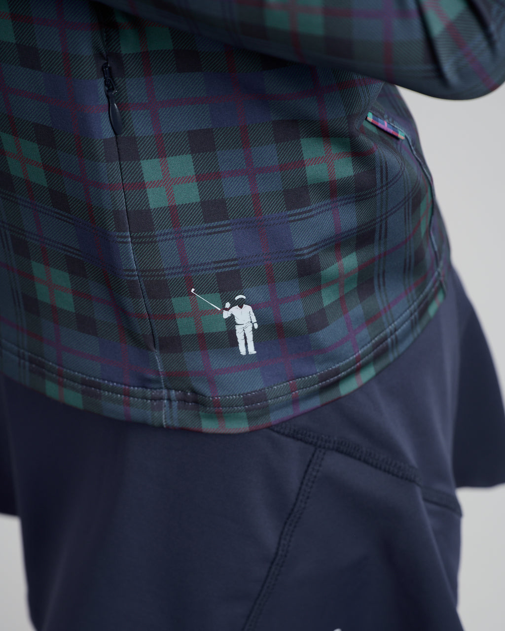 Dark Tartan Women's Chip Shot Pocket Pullover | Logo | William Murray Golf