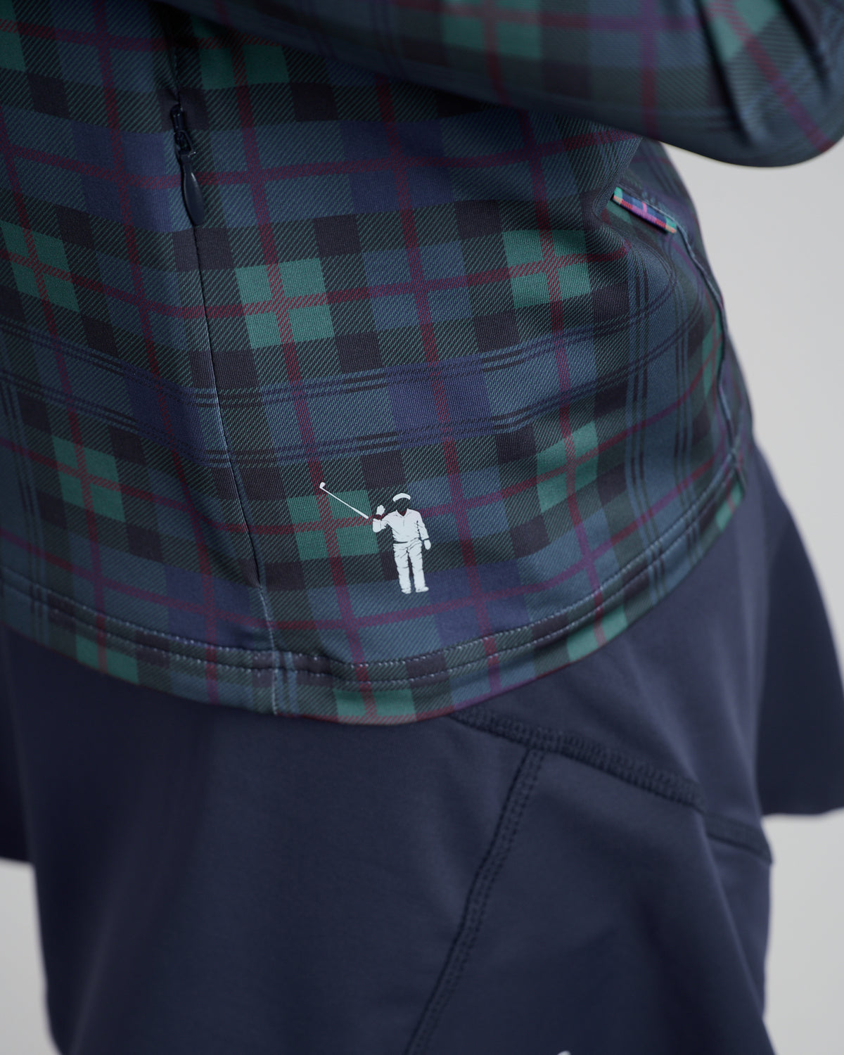 Dark Tartan Women's Chip Shot Pocket Pullover | Logo | William Murray Golf