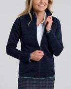 Flop Shot Women's Full Zip Jacket | Navy | Front | Zipper | William Murray Golf