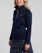 Flop Shot Women's Full Zip Jacket | Navy | Angle | Studio | William Murray Golf