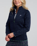Flop Shot Women's Full Zip Jacket | Navy | Angle 2 | Studio | William Murray Golf