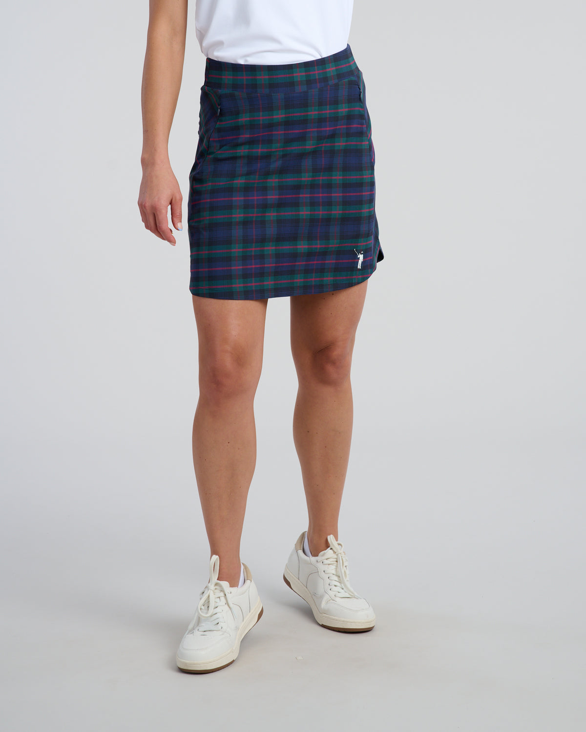 Dark Tartan Women's Spinner Skirt | Front | Studio | William Murray Golf