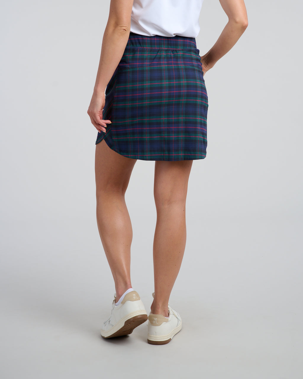 Dark Tartan Women's Spinner Skirt | Back | Studio | William Murray Golf