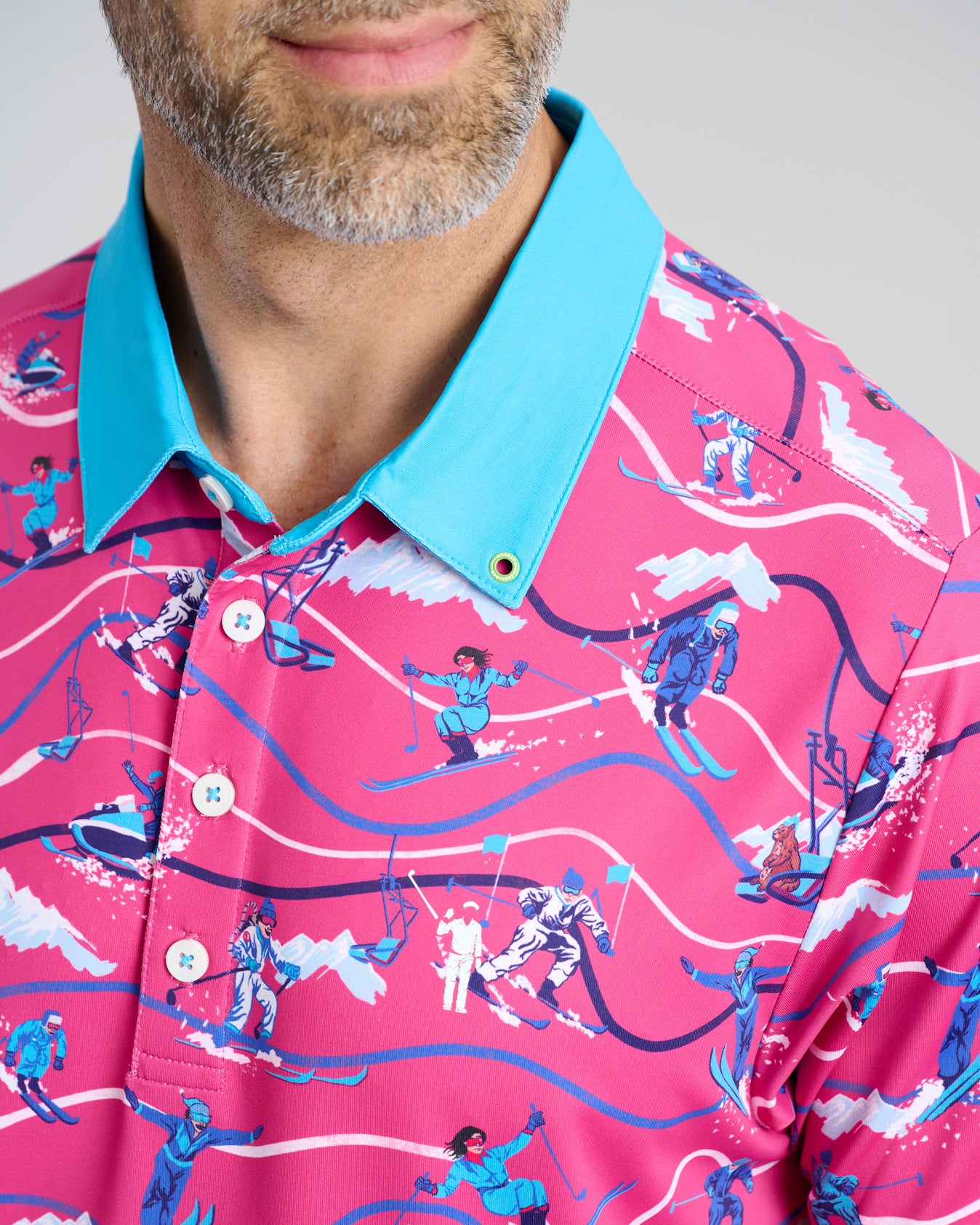 Moguls Not Mulligans Men's Polo | Pink | William Murray Golf