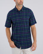 Dark Tartan Men's Button Down | Front 2 | Studio | William Murray Golf