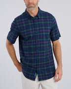Dark Tartan Men's Button Down | Front | Studio | William Murray Golf