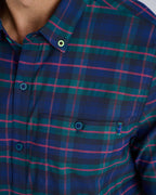 Dark Tartan Men's Button Down | Pocket | Detail | William Murray Golf