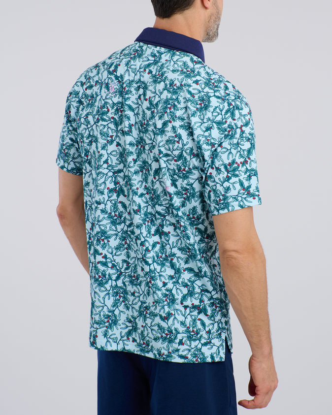とりんけっつ1piu1uguale3 TURQU POLO VIII Painful Truth Men's Polo | Ice Blue | William Murray Golf