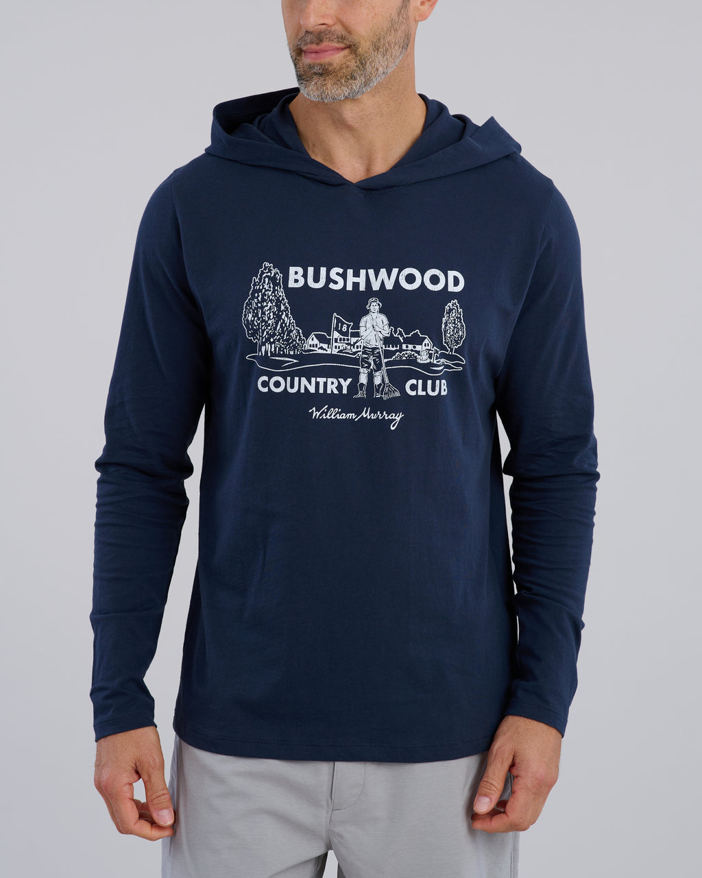 Bushwood CC Hoodie T-Shirt | Navy | Front | William Murray Golf