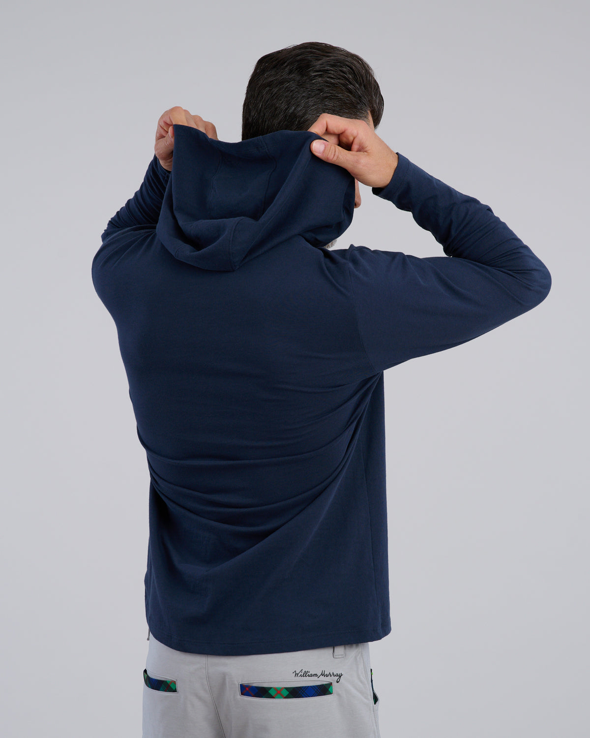 Bushwood CC Hoodie T-Shirt | Navy | Back Hood | William Murray Golf