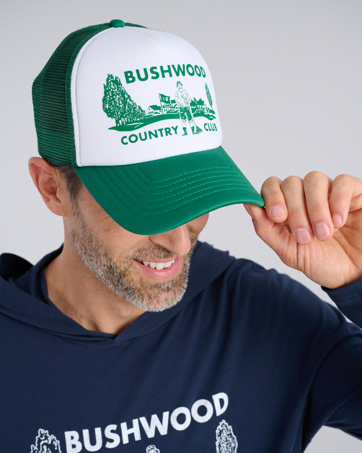 Bushwood CC Foam Trucker Hat | Green | Angle | William Murray Golf