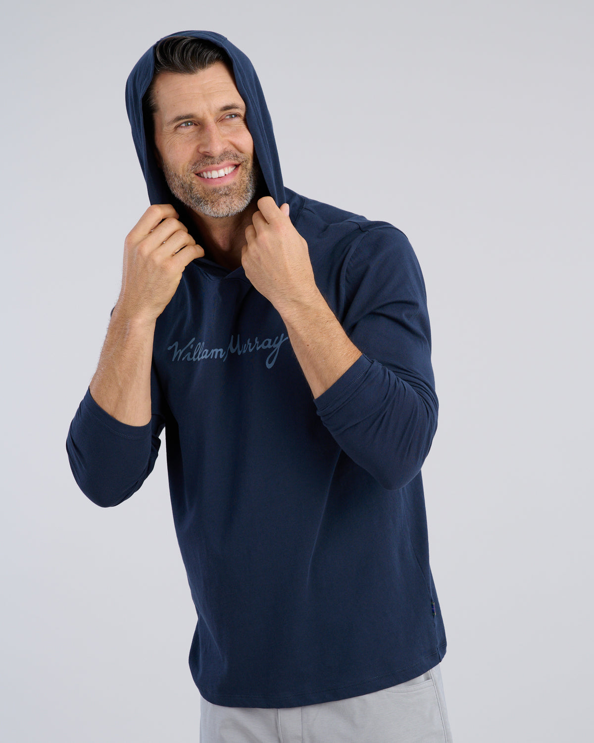WM Hoodie T-Shirt | Navy | Front Hood | William Murray Golf