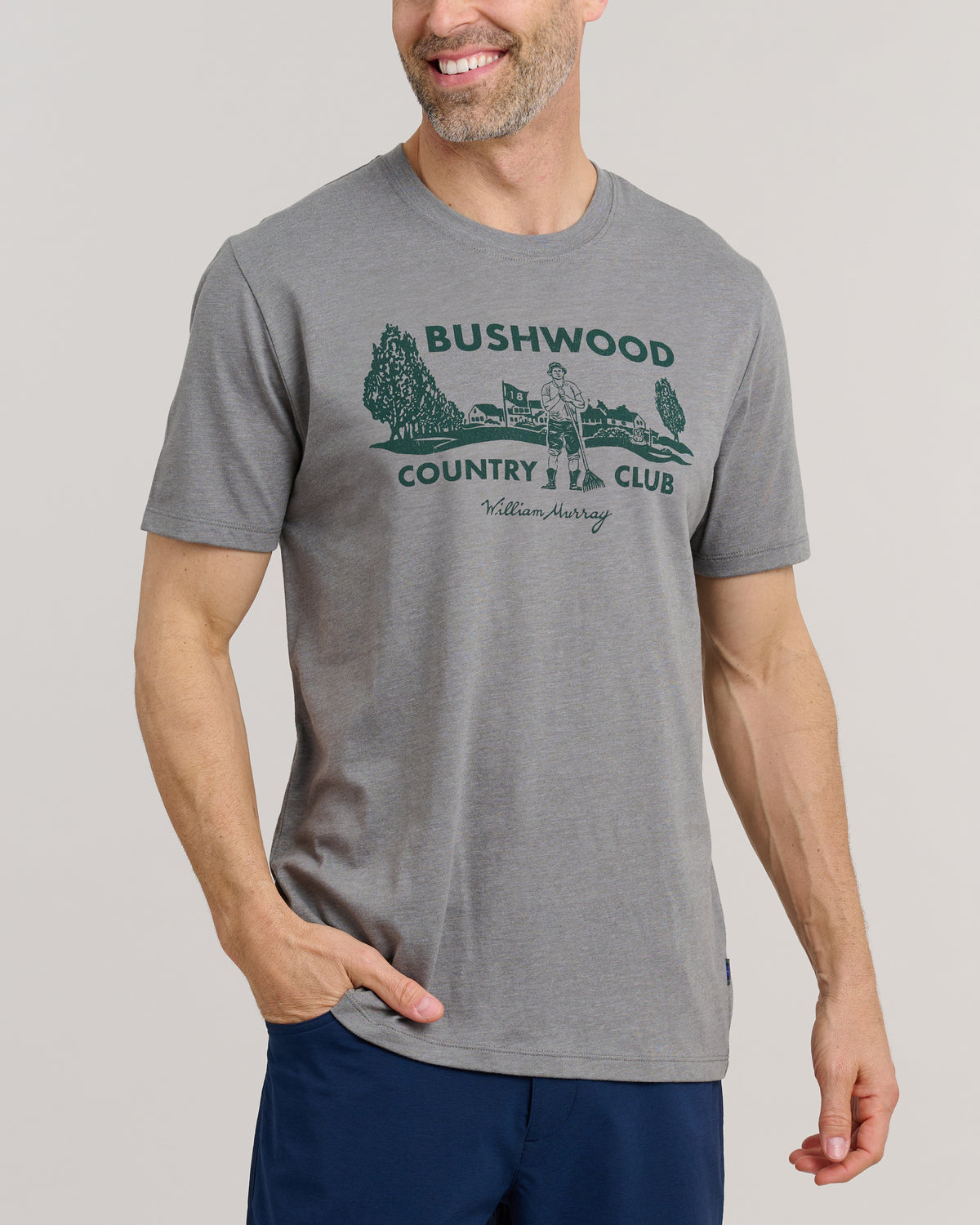 Bushwood CC T-Shirt | Heathered Grey | Front | Studio | William Murray Golf