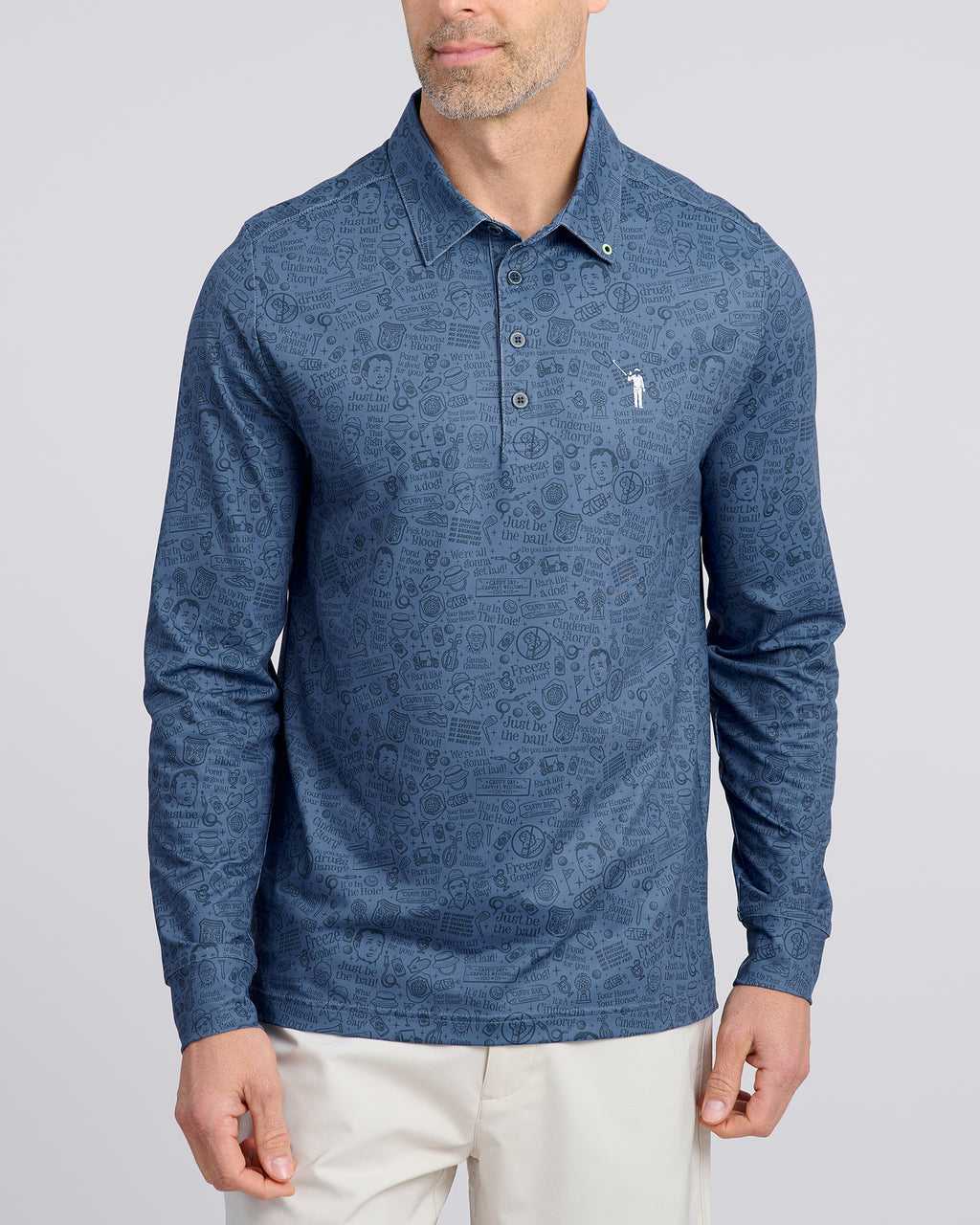 Caddy Quotes Men's Long Sleeve Polo