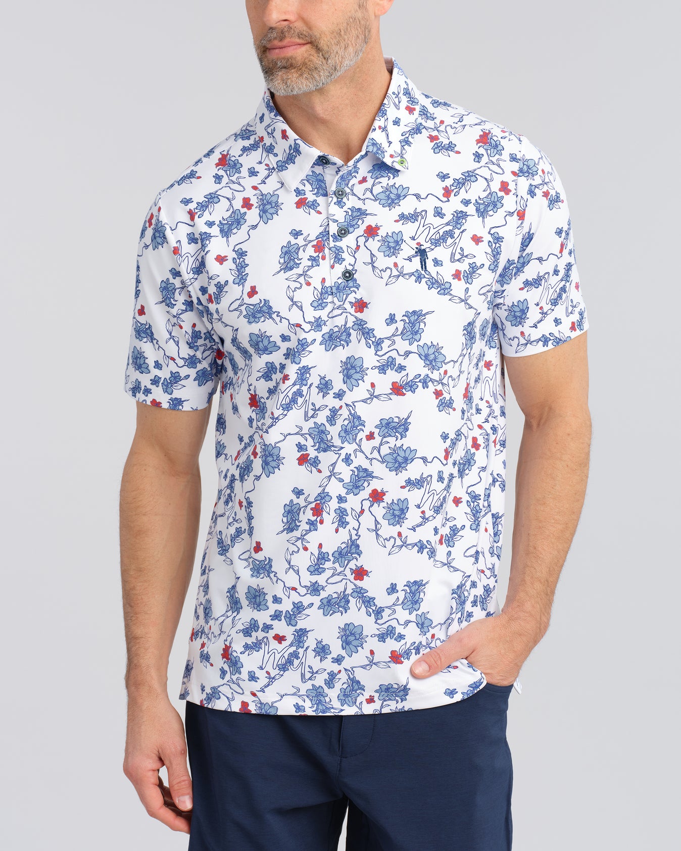 Carolina Jasmine Men's Polo | White | William Murray Golf