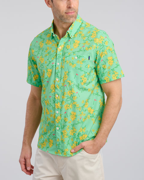 Carolina Jasmine Men's Button Down | Green