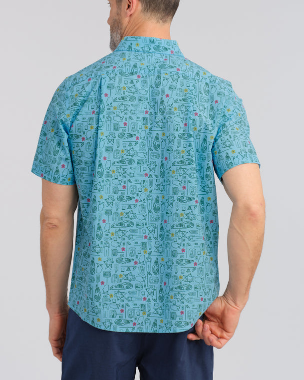 Green Blazer Groove Men's Button Down