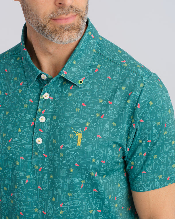 Green Blazer Groove Men's Polo | Green | William Murray Golf Green / L by William Murray Golf Green Blazer Groove Men's Polo | Green | William Murray Golf Green / L by William Murray Golf