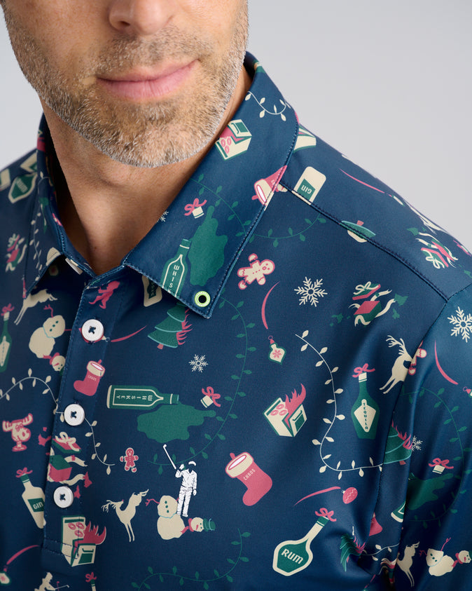 Holiday Chaos Men's Polo | Navy | William Murray Golf
