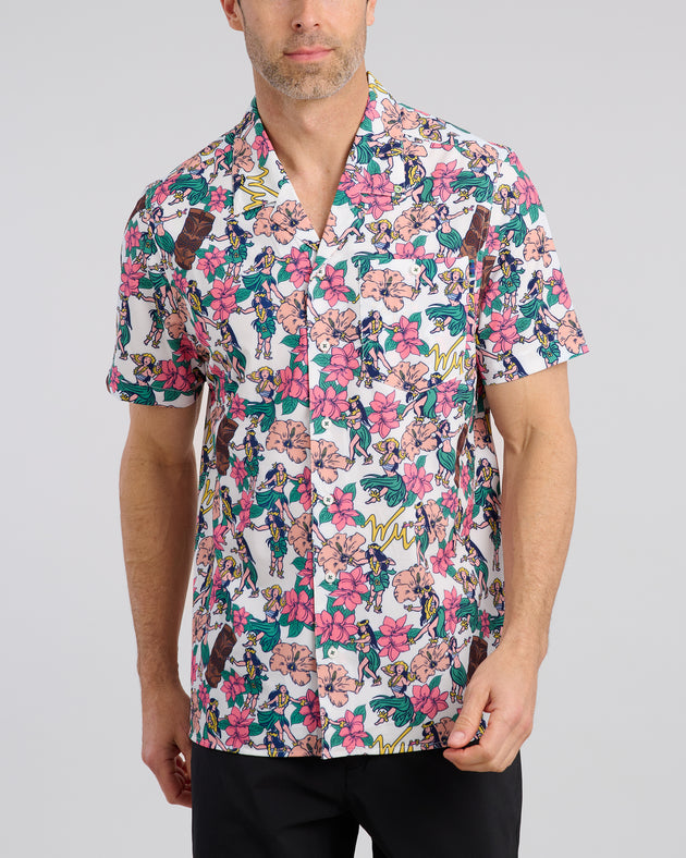 Luau Links Vacation Button Down
