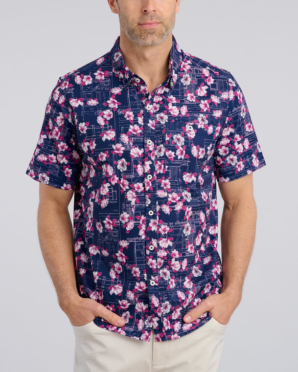 Magnolia Express Men's Button Down | Navy Magnolia Express Men's Button Down | Navy