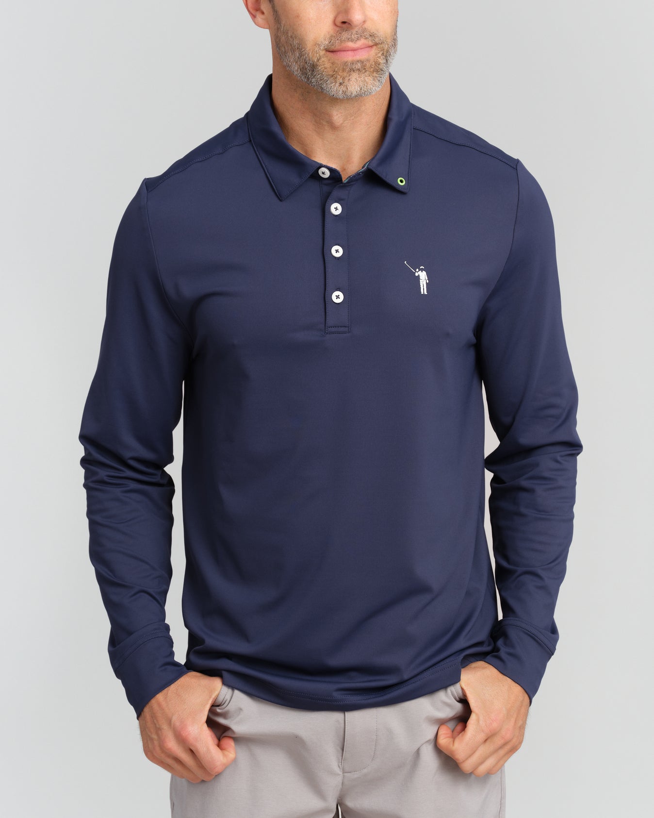 Murray Classic Men's Long Sleeve Polo | Navy | William Murray Golf