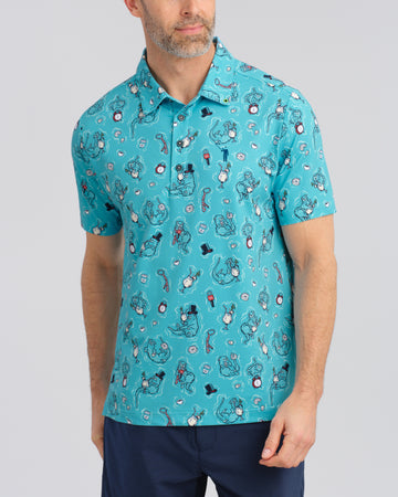 Otter Mayhem Men's Polo | Aqua | William Murray Golf