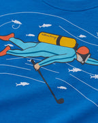 Scuba Steve T-Shirt | Royal Blue | Detail | William Murray Golf