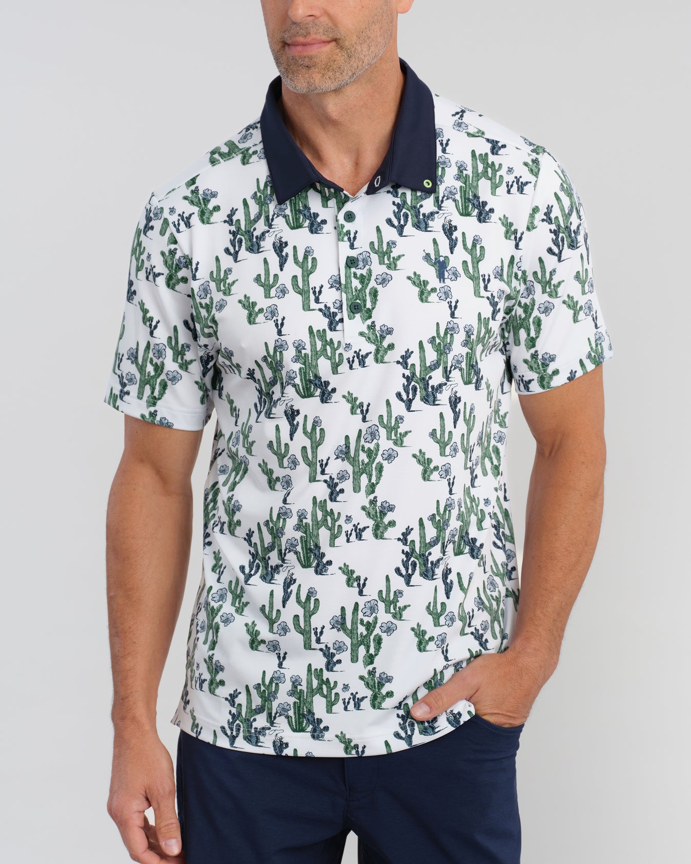 Saguaro Soiree Men's Polo | White | William Murray Golf