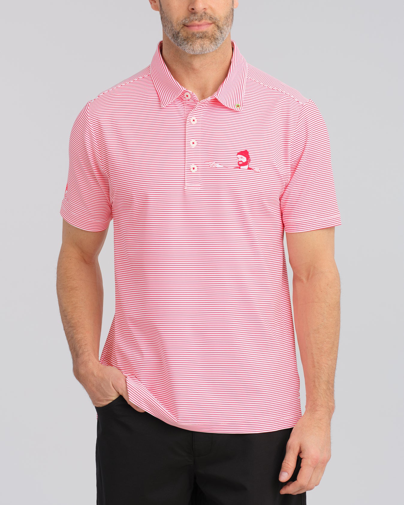 Stripe Show Men's Polo | Red | William Murray Golf
