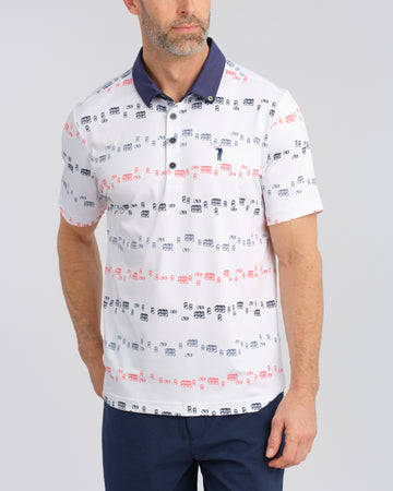 Suds & Stripes Men's Polo | White | William Murray Golf