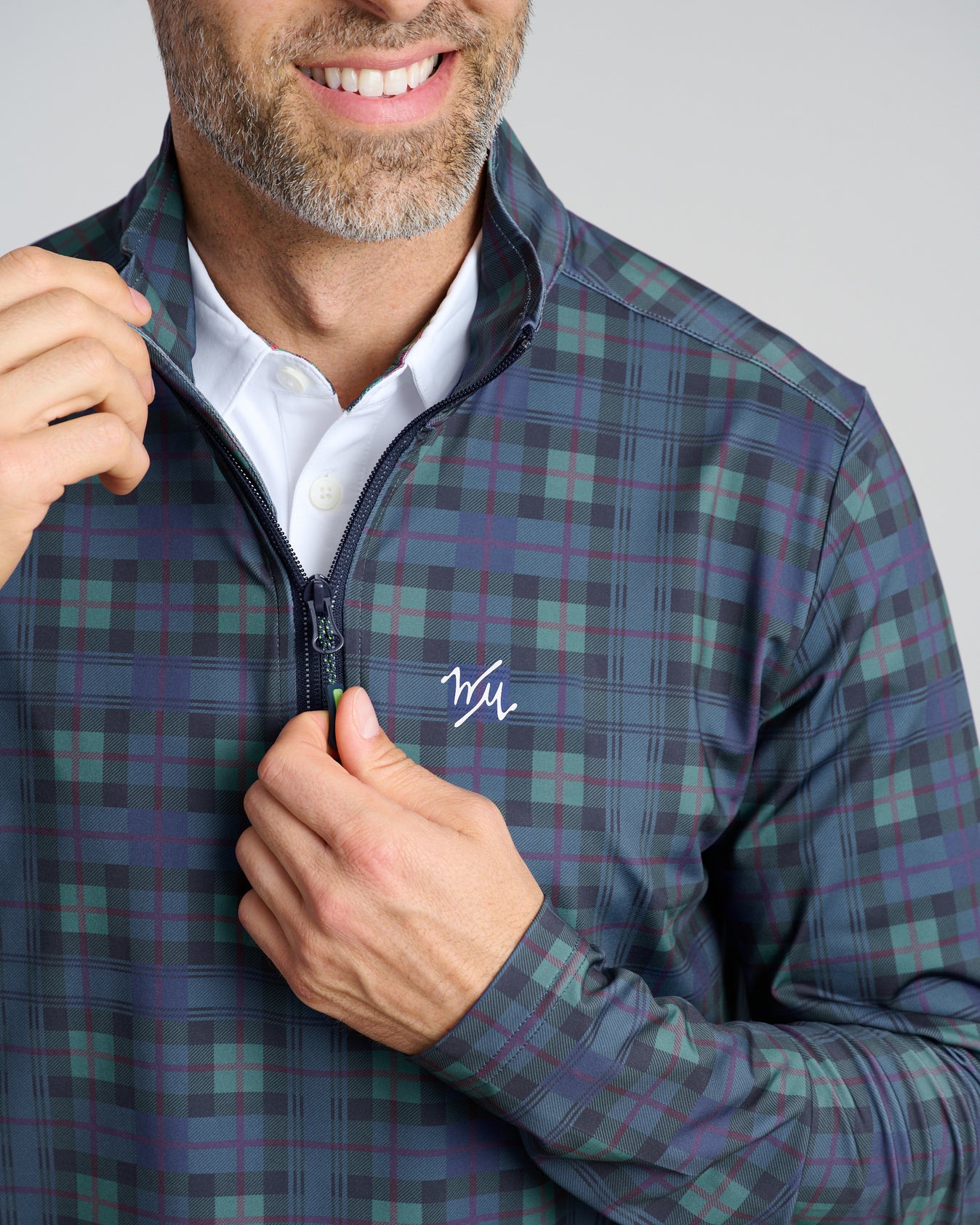 Men's Chip Shot Pullover | Dark Tartan | William Murray Golf