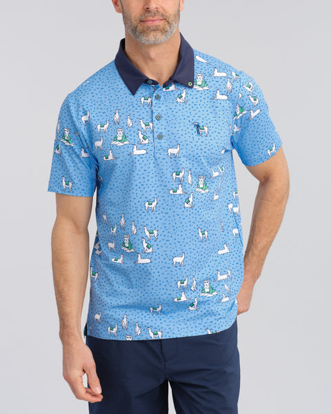 キムタク愛用 Do Matter Polo | MEN The Llama Men's Polo | Light Blue | William Murray Golf