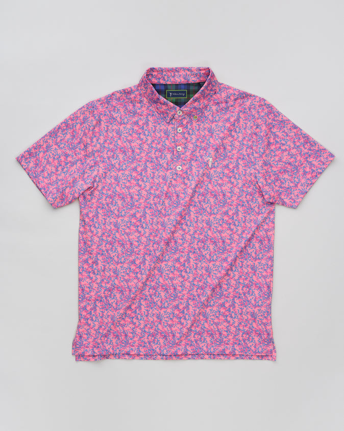 トップス Flowered Velour Jacquard Polo Shirt Jacquard Floral Knit Quarter Zip Polo Shirt - Mauve | Fashion Nova