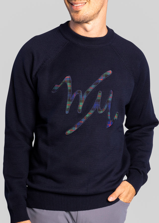 WM Logo Sweater | Navy | Front Male | William Murray Golf