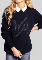WM Logo Sweater | Navy | Front Female | William Murray Golf