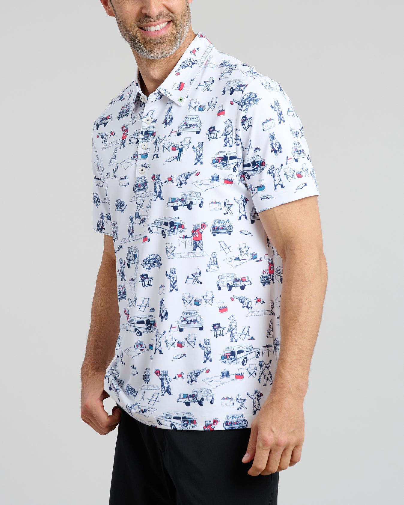Beargating Men's Polo | White | William Murray Golf