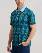 Horsin' Around Men's Polo | Dark Teal | Angle | Studio | William Murray Golf