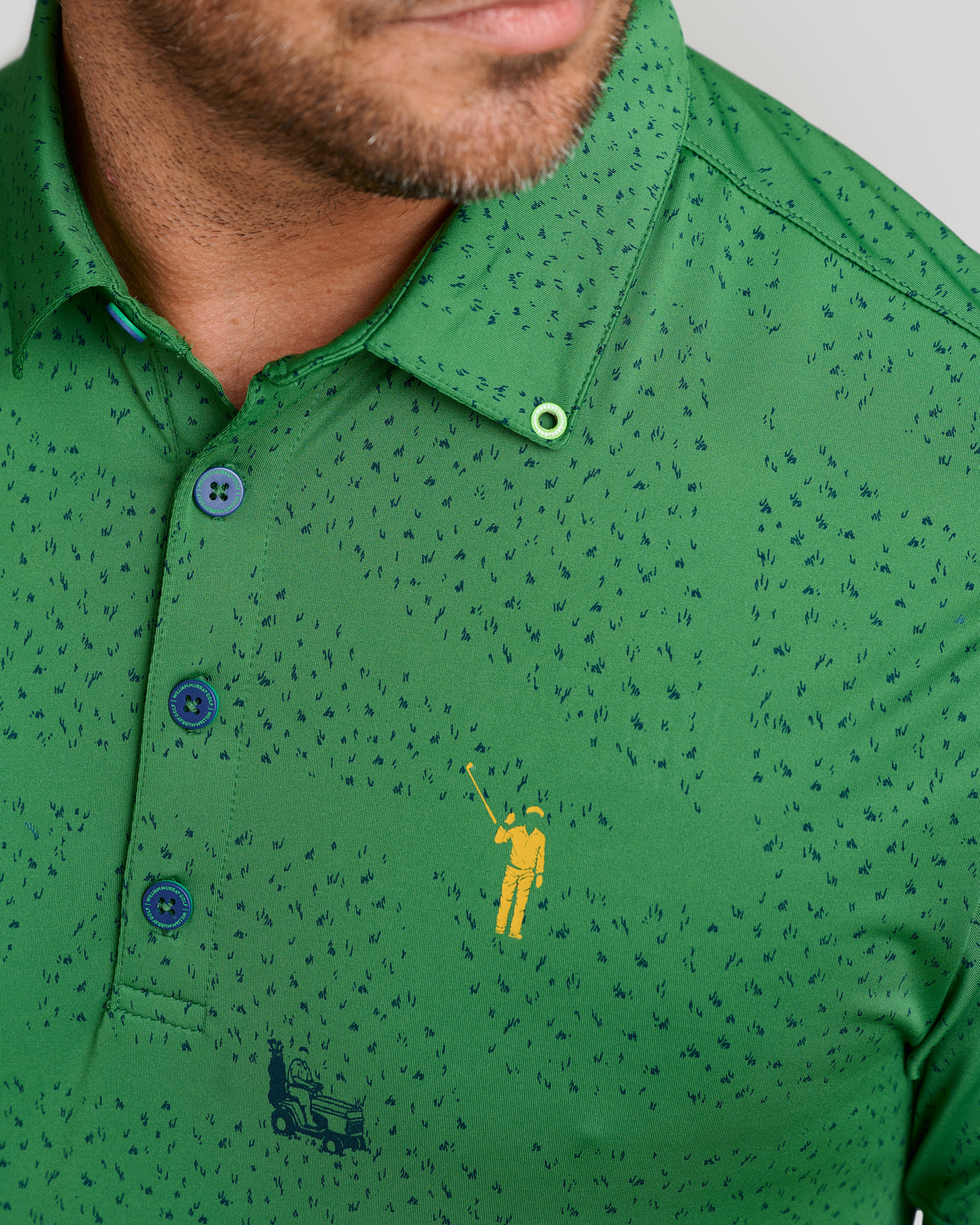 Just A Trim Men's Polo | Green | Front Detail | William Murray Golf